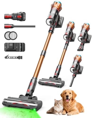 Cordless Vacuum Cleaners for Home, Powerful 8-in-1 Lightweight Stick Vacuum