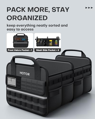 Tactical Trunk Organizer - Car Storage with Front MOLLE Pockets