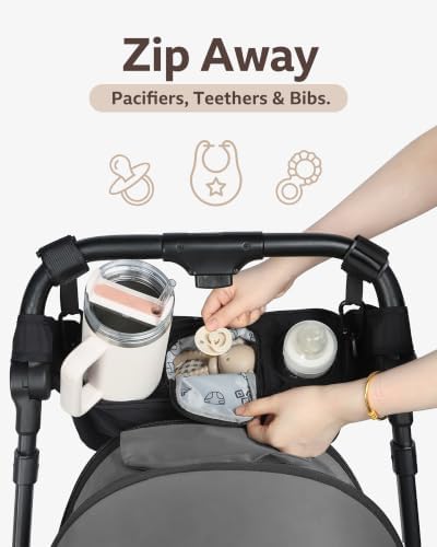 Stroller Organizer with 7 Pockets and 2 Cup Holders
