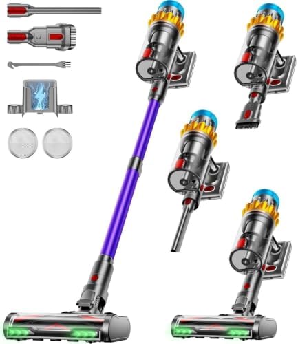 Cordless Vacuum Cleaner, 650W 60KPA 70Min Powerful Vacuum Cleaners for Home, Self-Standing Stick Vacuum Cordless Rechargeable/Anti-Tangle/OLED Screen/1.8L Cup for Home Pet Hair/Carpet/Hardwood Floor