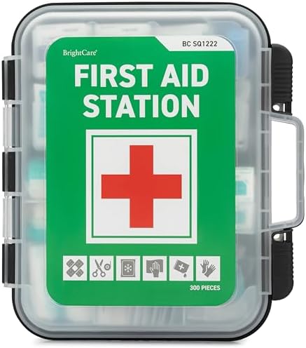 Large First Aid Kit Cabinet, Wall Mountable & Portable, OSHA Compliant