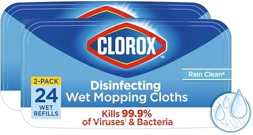 Disinfecting Wet Mopping Cloths, Rain Clean, 24 Ct., 2 Pack
