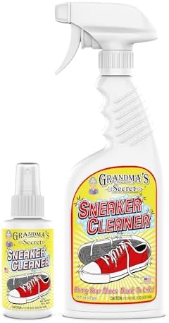 Sneaker Cleaner - for Rubber, Canvas, Leather, Stain Remover Spray Removes Dirt, Grime, Grass - Cleaner for Outdoor Shoes, Slippers, Moccasins - 16oz & 3oz Combo