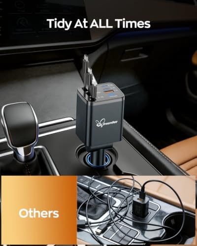 Retractable Car Charger,108W 6 in 1 Super Fast Charge Car Phone Charger with 3 Cords 31.5INCH,Gifts for Men Women Car Truck Accessories for iPhone 18/17/16/15/14/13 Pro Max XR,iPad,Samsung