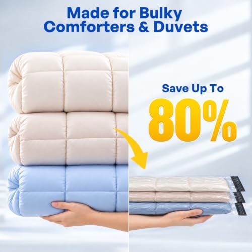 Vacuum Storage Bags, 12 Pack with Pump for Clothing and Travel