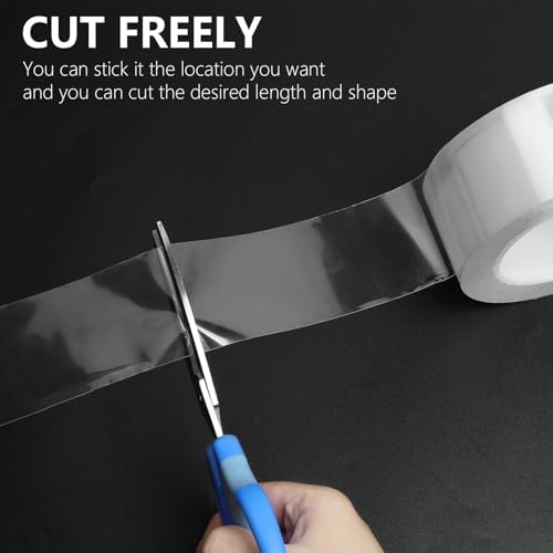 Car Door Edge Guards Door Sill Protector, 2.7In x 33Ft 5D Carbon Fiber Car Wrap Film, Vinyl Automotive Wrap Film Anti-Collision Fits for Most Vehicles (Transparent)