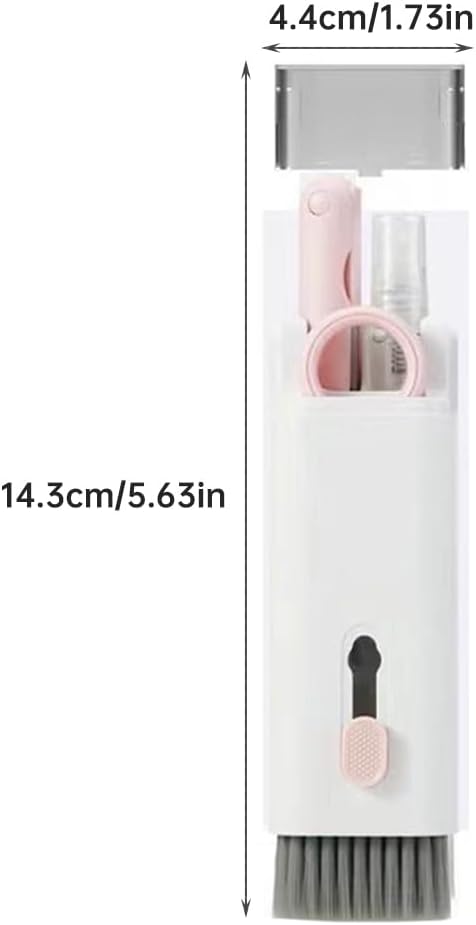 7 in 1 Laptop Cleaning Kit Keyboard Cleaner,Computer Tech Cleaning Brush,Earbuds Camera PC Monitor Screen Cleaner Computer Clean Tools Kit Corner Gap Duster Keycap Puller(Pink)