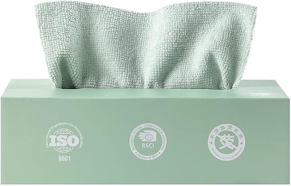 Microfiber Cleaning Cloths, Reusable Cleaning Towels in Box, Microfiber Lint Free Multi-Purpose Towel, Green, 7.9''x7.9'