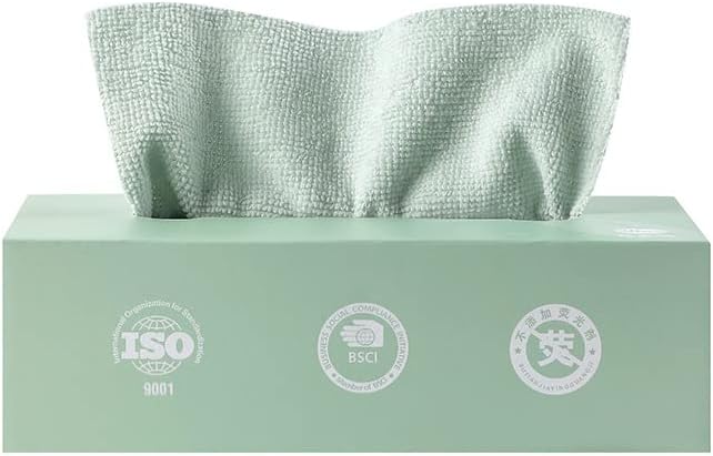 Microfiber Cleaning Cloths, Reusable Cleaning Towels in Box, Microfiber Lint Free Multi-Purpose Towel, Green, 7.9''x7.9'