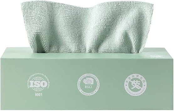 Microfiber Cleaning Cloths, Reusable Cleaning Towels in Box, Microfiber Lint Free Multi-Purpose Towel, Green, 7.9''x7.9'