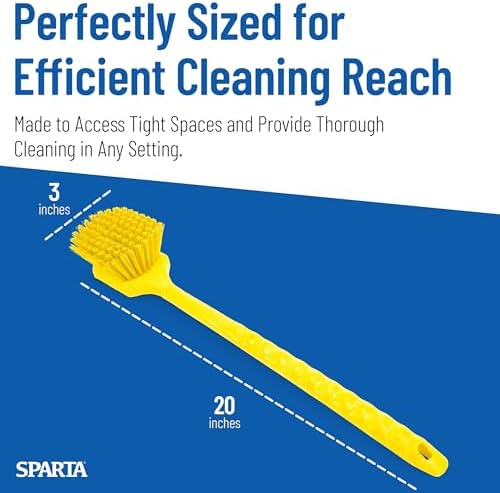 20 Inch Floater Scrub Brush, Polybutylene Bristles, Yellow