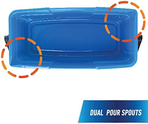 Professional 3 Gallon Bucket – Compact Cleaning Bucket, Comfort-Grip Handle, 2 Pour Spouts, Portable Cleaning Supplies, Plastic Mop Bucket for Floor, Window & Household Cleaning