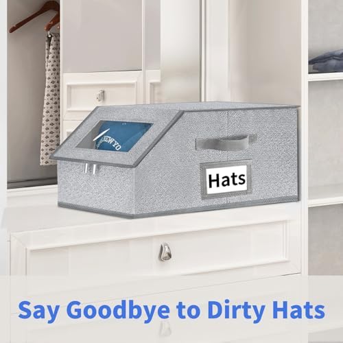 Stackable Hat Storage for Baseball Caps - Hat Organizer with Clear Window