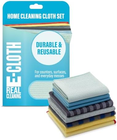 Home Cleaning Set, Premium Microfiber Cleaning Cloth, Household Cleaning Tools & Supplies for Dusting, Bathroom, Kitchen & Cars, Washable & Reusable, 100 Wash Guarantee, 8 Piece Set