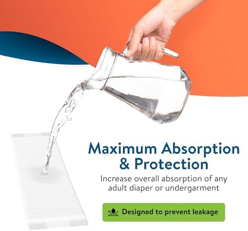Incontinence Booster Pads Super Absorbent Absorbs Over 5 Cups! | Incontinence Pad Insert Liner Women and Men | Diaper Pads Inserts for Adult Diapers Overnight