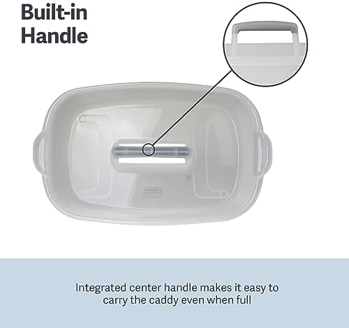 Plastic Multipurpose Cleaning Storage Caddy with Handle, 1.5-Gallon, Clear