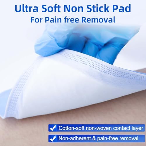 Super Absorbent Wound Dressing 4"x 4"(10 Pcs), Sterile Non Stick Gauze Pads for Wound Care, Heavy Exudate Non Adhesive Large Bandages for Pressure Ulcers, Bedsores, Diabetic Foot Ulcers
