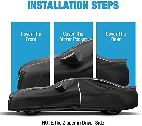 Waterproof Car Cover Compatible for Chevy Camaro 2010-2024 All Weather 6 Layers Full Car Cover with Storage Bag