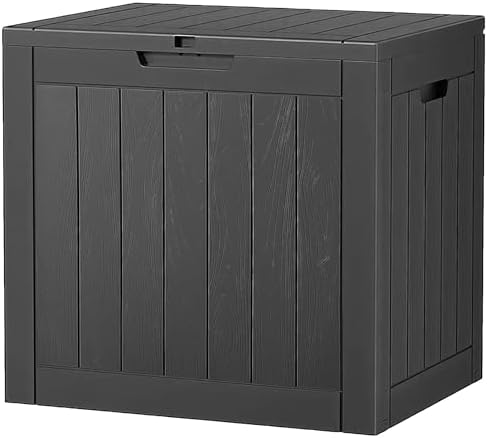 35 Gal Outdoor Storage Box Waterproof Lockable,Deck Box,Black