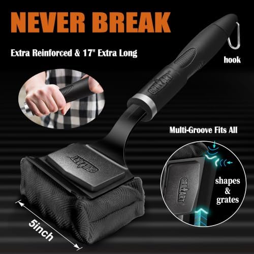 SteamWizards Grill Brush Bristle Free Outdoor 17” No-Wire Cleaning