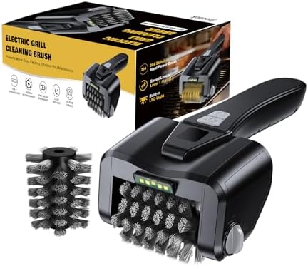 Electric Grill Brush for Outdoor Grill, Cordless BBQ Cleaner, Dual Speed