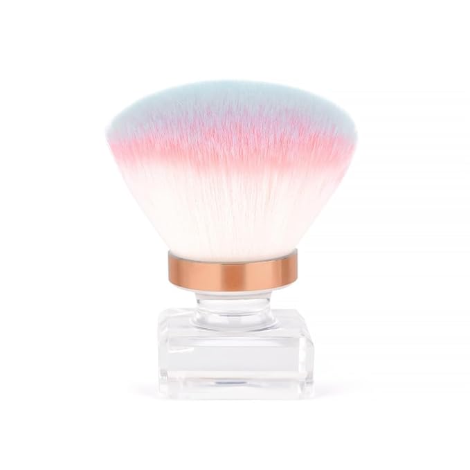 KADS Nail Dust Brush - Flower Shape Crystal Base Nail Cleaning Tool - Manicure & Pedicure Brush - Pink Mushroom Shape