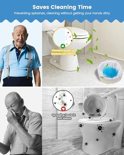 120 Count Super Absorbent Commode Pads, Disposable Toilet Pads for Adults Toilet Chair, Portable Potty, Commode Liners, Make Caregiving Easier