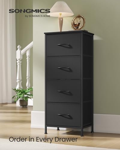 Dresser for Bedroom, Tall Dresser with 4 Fabric Drawers