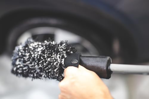 Wheel Brush Kit with Interchangeable Microfiber Covers - Ultra-Soft Cleaning, Washing and Detailing Wheels, Tires, and Rims - Avalanche