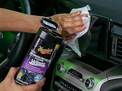 Quik Interior Detailer Wipes G13600, 6 Pack of 30 Count, 180 Total, Dashboard and Trim Cleaner for Leather, Vinyl, Rubber, Metal, LCD, Navigation Screens, Non-Greasy Touchups