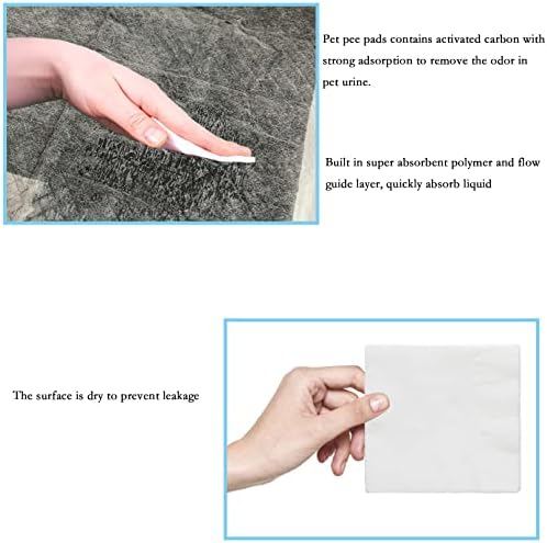 Rabbit Pee Pads 23.62"x17.72" Disposable Cat Cage Liners Black Carbon Super Absorbent Odor-Control,Bunny Potty Training Pad with Quick-Dry Surface for Puppy Kitten Hamsters Dog(50 Pieces)