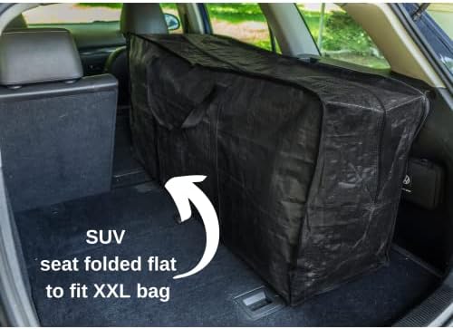 68.5 GAL 2 Pack XXL Jumbo Extra Large Heavy Duty Stronger Handles Storage Bags Moving Totes Zippered Reusable Wrap Around Handle Storage Totes