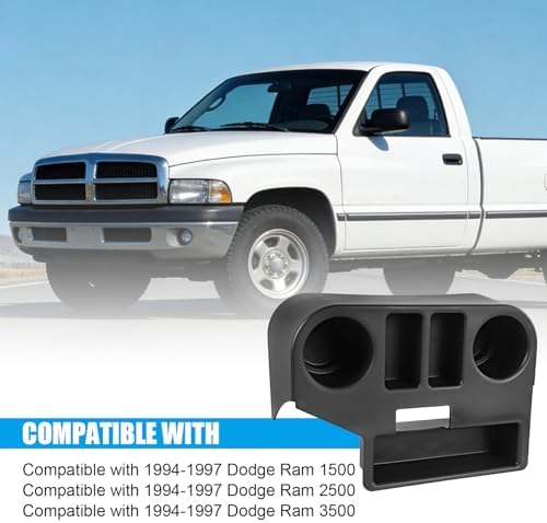 Center Console Armrest Cup Holder Compatible with 1994-1997 Dodge Ram 1500