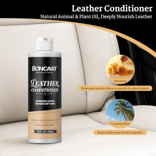 Leather Cleaner & Conditioner Kit for Cars & Home, 2x16 oz (2 IN 1)