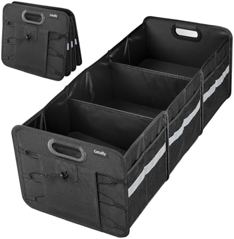 Trunk Organizer for Car， Collapsible Trunk Organizer with Multi Pockets, 3 Compartments Storage Organizer for Car SUV, Truck, Sedan