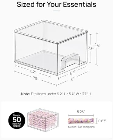 2 Pack Small Clear Stackable Storage Drawers for Desk, Countertop