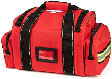 Fully-Stocked First Responder Bag | Professional EMT/EMS Trauma & Bleeding Medical Kit | HSA/FSA Approved | CAT Tourniquet, HyFin Chest Seal, Israeli Bandage & 250+ First Aid Supplies (Red)