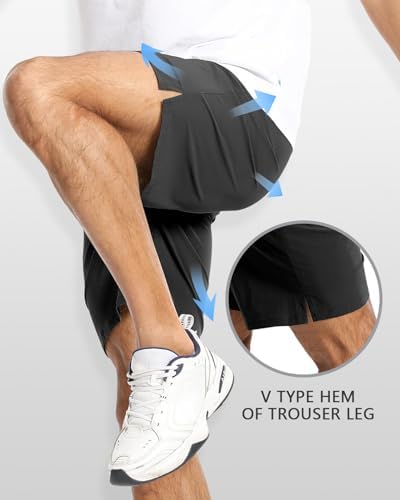 Mens Workout Athletic Shorts 7 inch / 5 inch Quick Dry Running Shorts Men Lightweight Sports Gym Shorts with Pocket