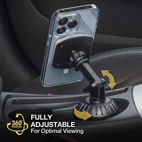 MP2CUPM-SP MagicMount Pro2 Cup Holder Magnetic Cell Phone Holder Car Mount Kit Compatible with MagSafe, iPhones, Galaxy, Pixel & All Smartphones