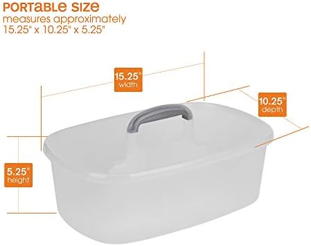 Plastic Multipurpose Cleaning Storage Caddy with Handle, 1.5-Gallon, Clear