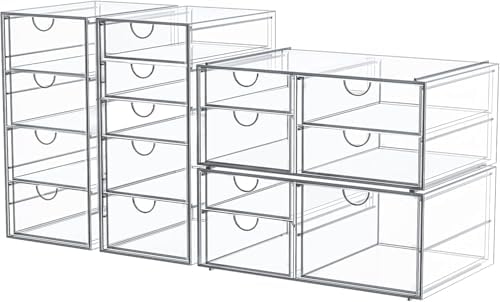 Acrylic16-Drawer Storage & Makeup Organizer for Desk