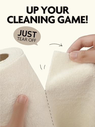 Kitchen Towels Roll, 40 Sheets, 10''x 10'' (Beige, Grayish)