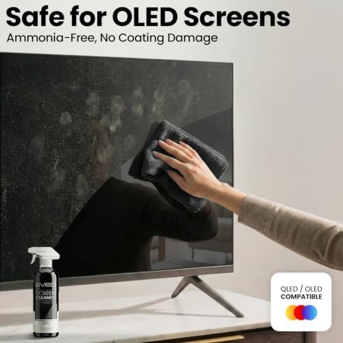 Screen Cleaner Spray Kit (Streak-Free) TV Screen Cleaner for Smart TV, Lcd, LEd, Oled | Computer Screen Cleaner Spray and Wipe Microfiber Cloth - TV, Monitor, Laptop, iPad, Car - 6.7oz 1 Pack