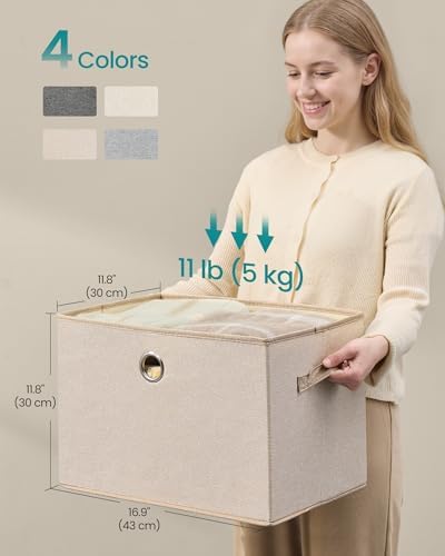 Storage Bins with Lids, 3 Pack, 41 Quart Fabric Storage Boxes