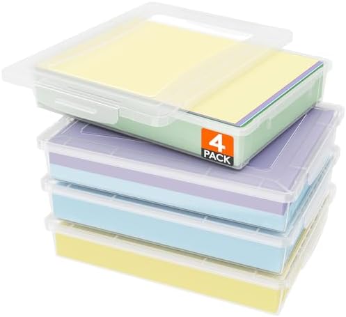 5 Qt Clear Storage Bins with Lids, 4 Pcs