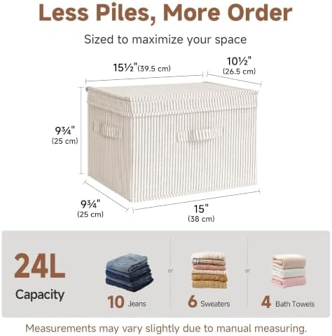 Fabric Storage Bins with Lids, Closet Storage Bins