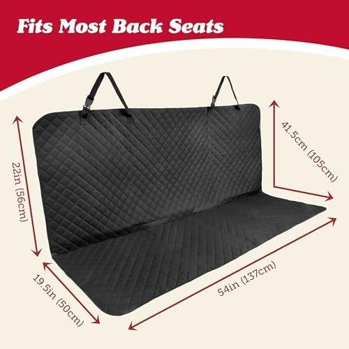 Bench Car Seat Protector, Waterproof Cover, Universal Fit, Black