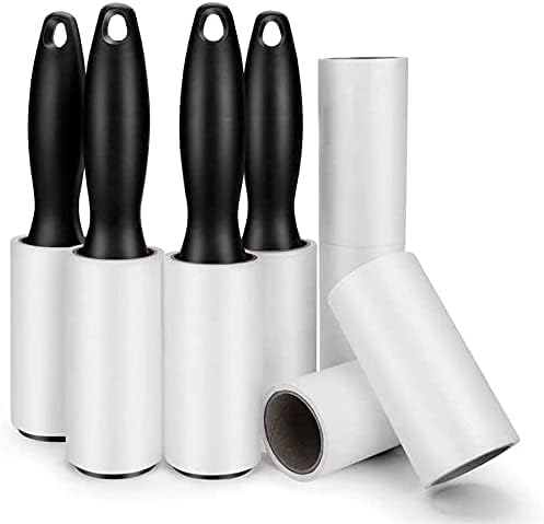 Lint Roller for Pet Hair - 480 Sheets, 4 Handles & 8 Refills, Easy-Peel Diagonal Cut, Strong Adhesive for Clothes, Furniture, Car, Dog & Cat Hair Remover