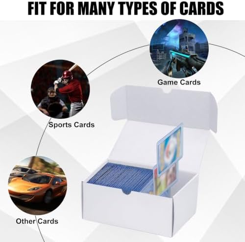 Trading Card Storage Box, 10-Pack 600 Count White Corrugated Cardboard Box