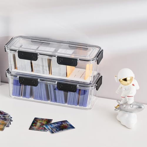 Trading Card Storage Box for Toploaders with Dividers, 2 Pack